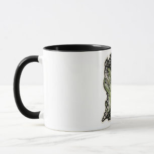 Botanische esthetische groene borduurwerkstijl mok