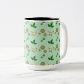 Botanische esthetische Mok – Green Floral Coffee C (Voorkant rechts)