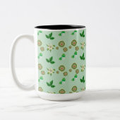Botanische esthetische Mok – Green Floral Coffee C (Links)