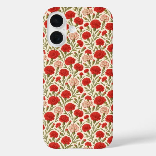 Botanische esthetische rode anjer Bloemen Case-Mate iPhone Case (Achterkant)