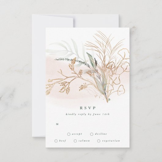 Botanische Eucalyptus Abstracte Moderne Greenery M RSVP Kaartje (Voorkant)