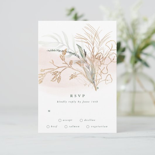 Botanische Eucalyptus Abstracte Moderne Greenery M RSVP Kaartje (Staand voorkant)