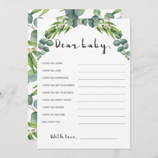 Botanische Eucalyptus Baby shower Verpakking voor (Voorkant / Achterkant)