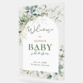 Botanische eucalyptus Baby shower welkom Acryl Bord (Hoek)