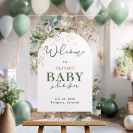 Botanische eucalyptus Baby shower welkom Acryl Bord