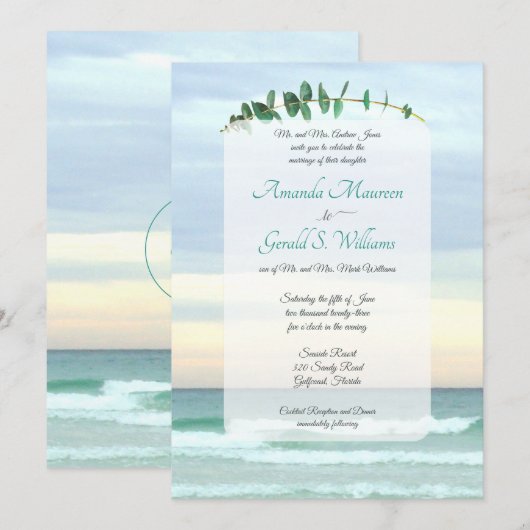 Botanische Eucalyptus Beach Natuur Weddenschap Inv Kaart (Voorkant / Achterkant)