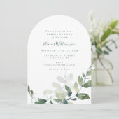 Botanische Eucalyptus Boho Boog Vorm Vrijgezellenf Kaart (Staand voorkant)