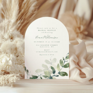 Botanische Eucalyptus Boho Boog Vorm Vrijgezellenf Kaart