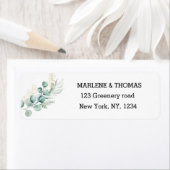 Botanische Eucalyptus Branch Return-adres Etiket (Insitu)