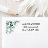 Botanische Eucalyptus Branch Return-adreslabel Etiket (Insitu)