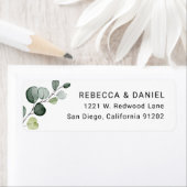 Botanische Eucalyptus Branch Return-adreslabel Etiket (Insitu)