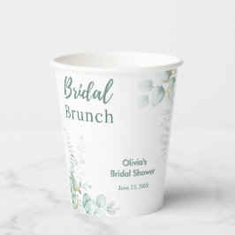 Botanische Eucalyptus Bruids Brunch Bruidsfeest Papieren Bekers