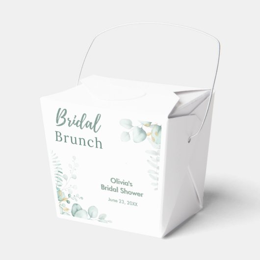 Botanische Eucalyptus Bruidsbrunch Bruidsuitnodigi Bedankdoosjes (Voorkant Zijde)