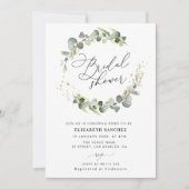 botanische eucalyptus bruidsdouche uitnodiging (Voorkant)