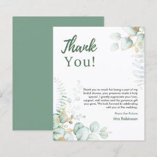 Botanische Eucalyptus Bruiloft Dankkaart