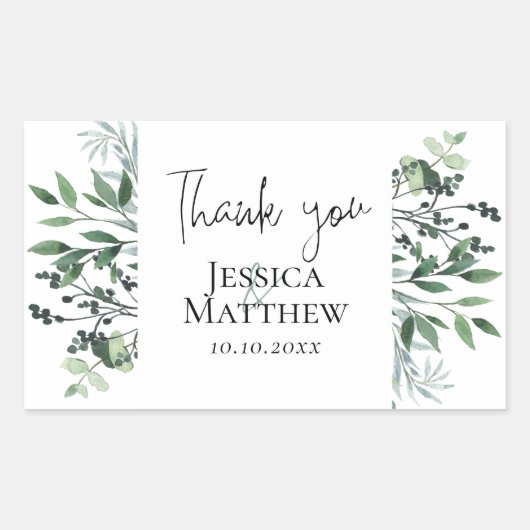 Botanische eucalyptus bruiloft label (Voorkant)