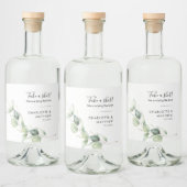 Botanische eucalyptus bruiloft maak een schot likeurfles etiket (Flessen)