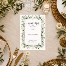Botanische Eucalyptus Bruiloft RSVP Kaartje