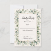 Botanische Eucalyptus Bruiloft RSVP Kaartje (Voorkant)
