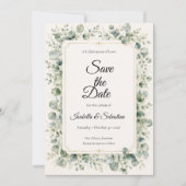 Botanische Eucalyptus Bruiloft Save The Date (Voorkant)