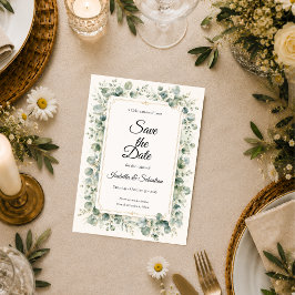 Botanische Eucalyptus Bruiloft Save The Date