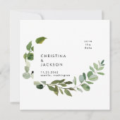 Botanische Eucalyptus Bruiloft Vierkant Save the D Date (Voorkant)