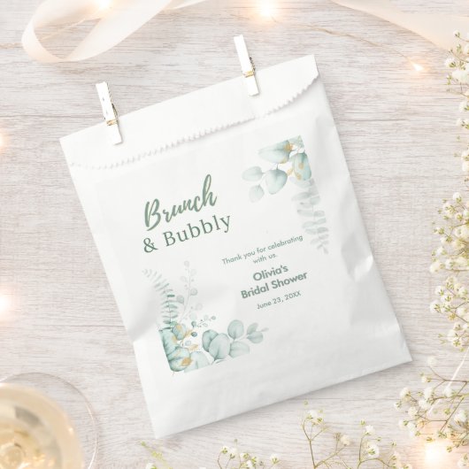 Botanische Eucalyptus Brunch & Bubbly Bruidsuitnod Bedankzakje (Geknipt)