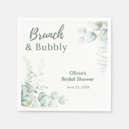 Botanische Eucalyptus Brunch & Bubbly Bruiloftsfee Servet