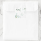 Botanische Eucalyptus Brunch & Bubbly Bruiloftsfee Vierkante Sticker (Tas)