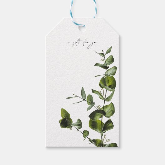 Botanische Eucalyptus Elegant Gift Label Cadeaulabel (Voorkant)