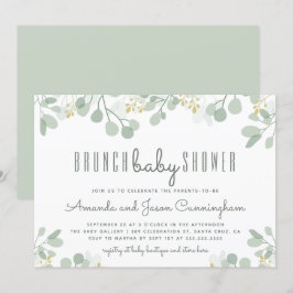 Botanische Eucalyptus Foliage Baby shower Brunch Kaart