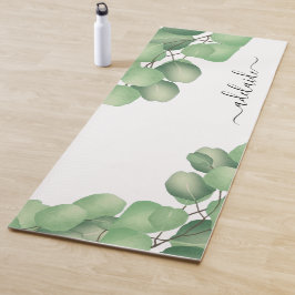 Botanische eucalyptus Foliage Monogram Yoga Mat