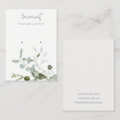 Botanische Eucalyptus Foliage Stud Oorbel Display Visitekaartje (Voorkant / Achterkant)