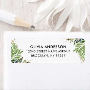 Botanische Eucalyptus Foliage Waterverf lekt Etiket