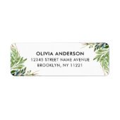 Botanische Eucalyptus Foliage Waterverf lekt Etiket (Voorkant)