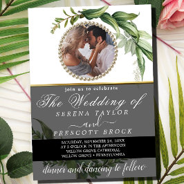 Botanische eucalyptus foto alles in één bruiloft kaart