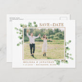 Botanische Eucalyptus foto's bruiloft opslaan Datu Briefkaart (Voorkant / Achterkant)