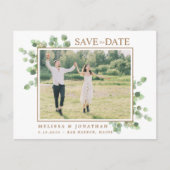 Botanische Eucalyptus foto's bruiloft opslaan Datu Briefkaart (Voorkant)