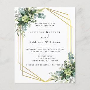Botanische Eucalyptus Gold Geometric Weddenschap Flyer