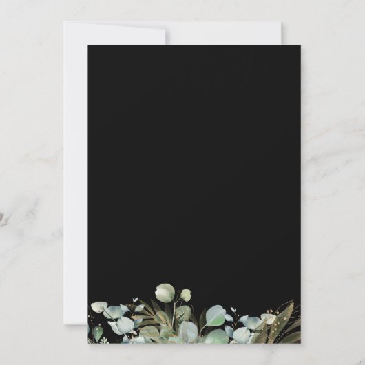 Botanische Eucalyptus Gold Leaf modern design Kaart (Achterkant)