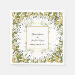 Botanische Eucalyptus Gold Lijst bruiloft Servet