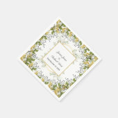 Botanische Eucalyptus Gold Lijst bruiloft Servet (Hoek)