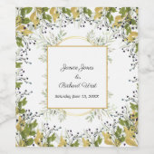 Botanische Eucalyptus Gold Lijst bruiloft Wijn Etiket (Enkel label)