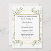 Botanische Eucalyptus Gold Lijst Weddenschap Kaart (Voorkant)