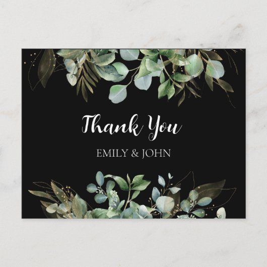 Botanische Eucalyptus Goudblad Modern Ontwerp Briefkaart (Voorkant)