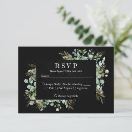 Botanische Eucalyptus Gouden Blad Moderne Ontwerp RSVP Kaartje