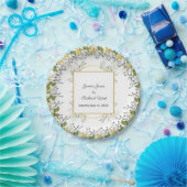 Botanische Eucalyptus Gouden Lijst Trouwfeest Papieren Bordje (Feest)