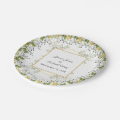Botanische Eucalyptus Gouden Lijst Trouwfeest Papieren Bordje (Gekanteld)