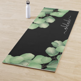 Botanische Eucalyptus Green Monogram Yoga Mat
