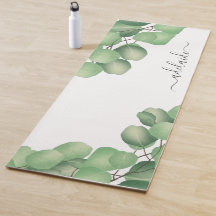 Botanische Eucalyptus Green Monogram Yoga Mat